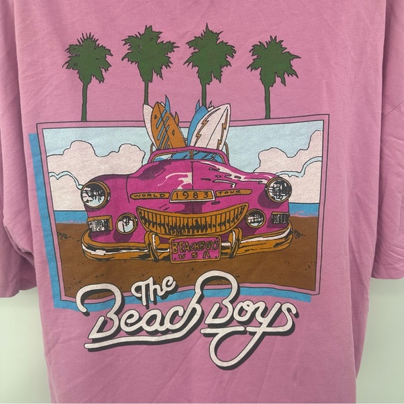 Free People x Daydreamer The Beach Boys 1983 Tour Tee Pink One Size New with Tag - Picture 12 of 16